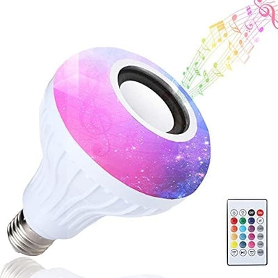 Smart LED Bluetooth Speaker Bulb RGB Light with Remote & App Control