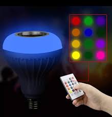 Smart LED Bluetooth Speaker Bulb RGB Light with Remote & App Control